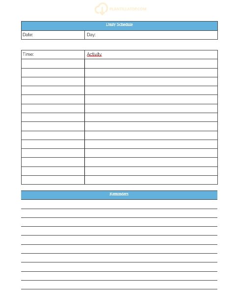 schedule diary template