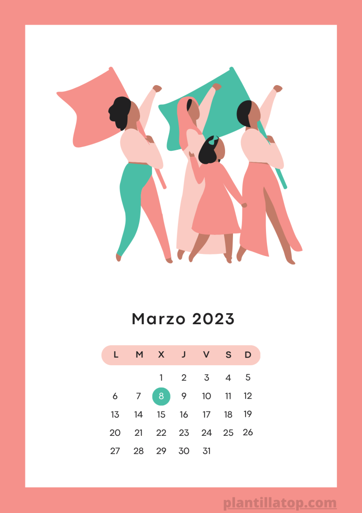 calendario dia de la mujer